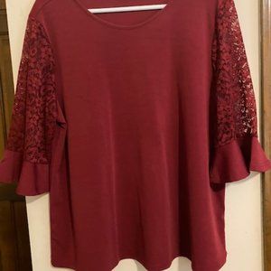 Meaveor Women's Lace Sleeve Shirt